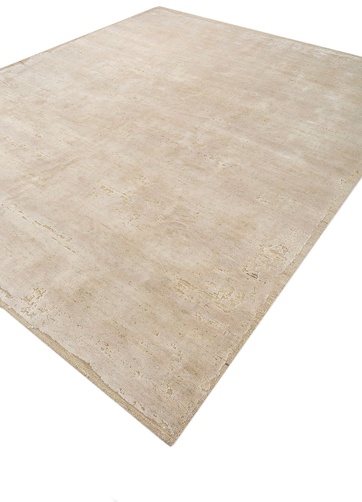 entropy ivory afghan wool and silk hand knotted Rug - FloorShot