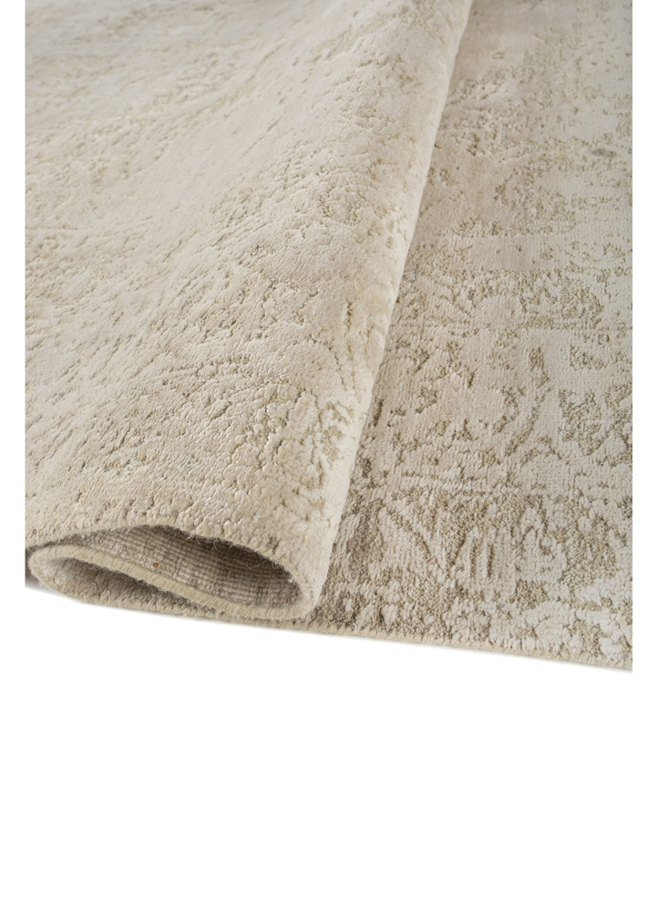 far east ivory afghan wool and silk hand knotted Rug - FloorShot