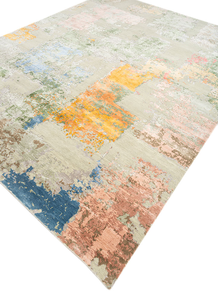 chaos theory by kavi green wool and bamboo silk hand knotted Rug - FloorShot