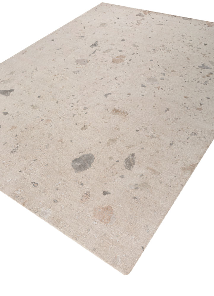 hidden by kavi ivory wool and bamboo silk hand knotted Rug - FloorShot