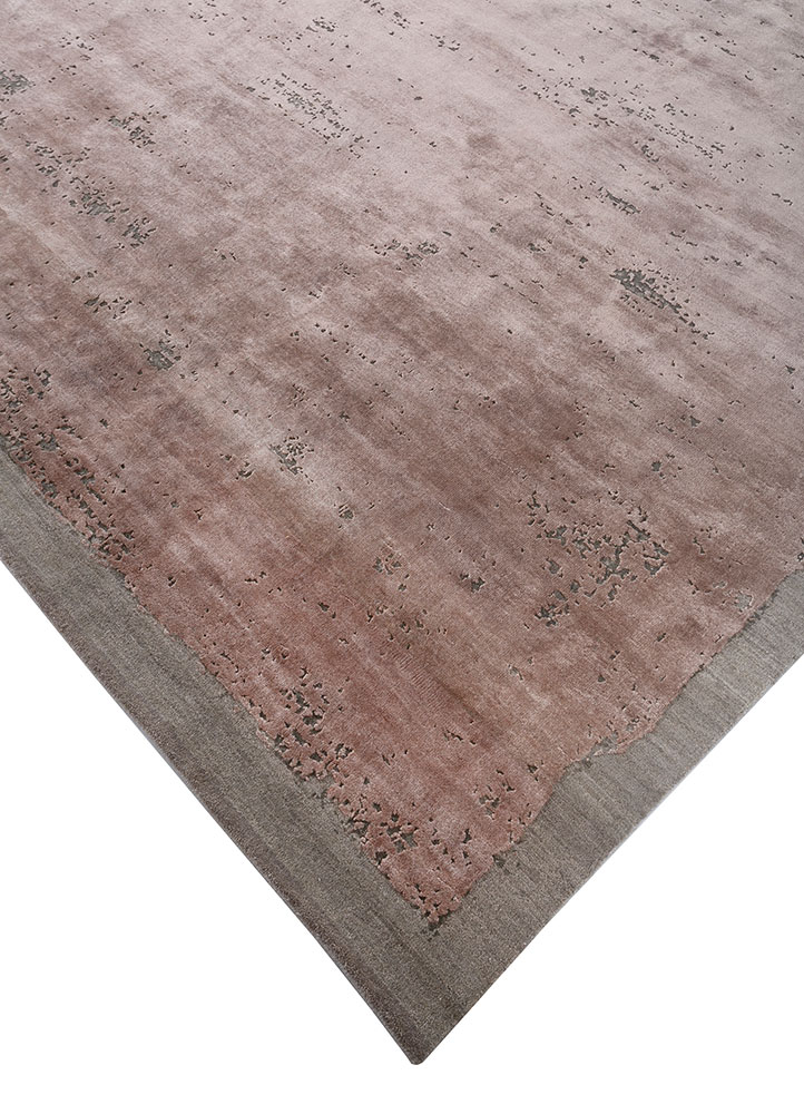 chaos theory by kavi beige and brown wool and bamboo silk hand knotted Rug - FloorShot