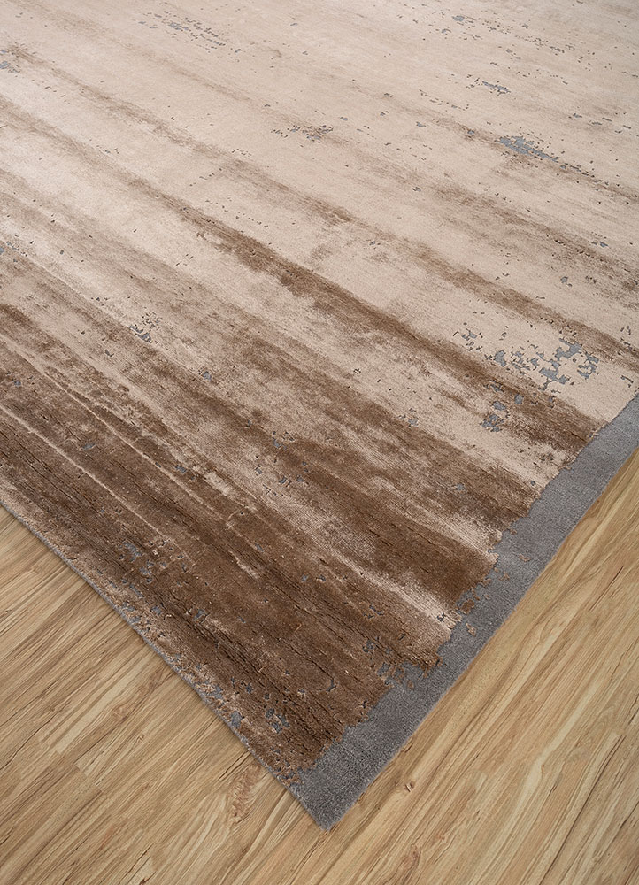 chaos theory by kavi gold wool and bamboo silk hand knotted Rug - FloorShot