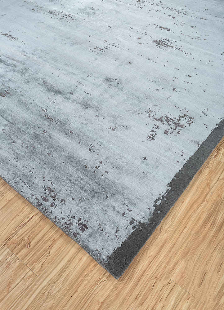 chaos theory by kavi blue wool and bamboo silk hand knotted Rug - FloorShot
