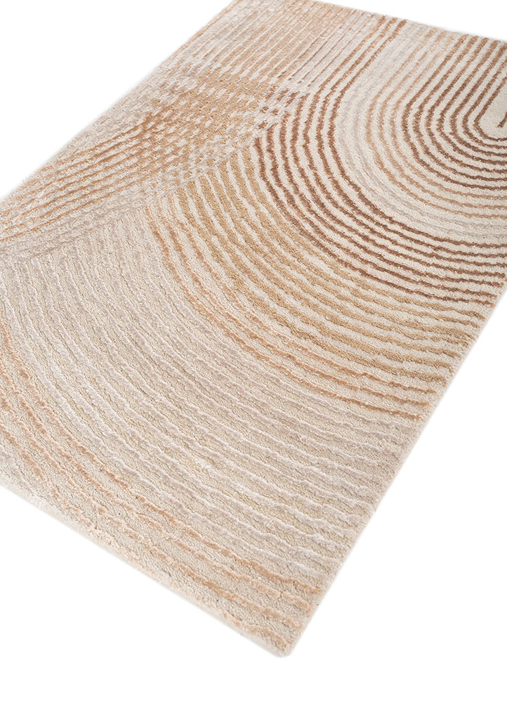 azalea ivory wool and bamboo silk hand knotted Rug - FloorShot