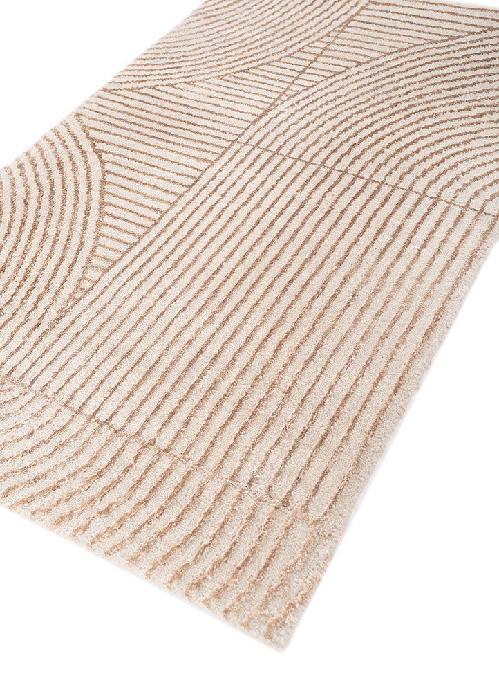 azalea ivory wool and bamboo silk hand knotted Rug - FloorShot