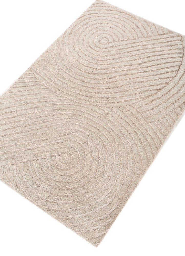 azalea ivory wool and bamboo silk hand knotted Rug - FloorShot