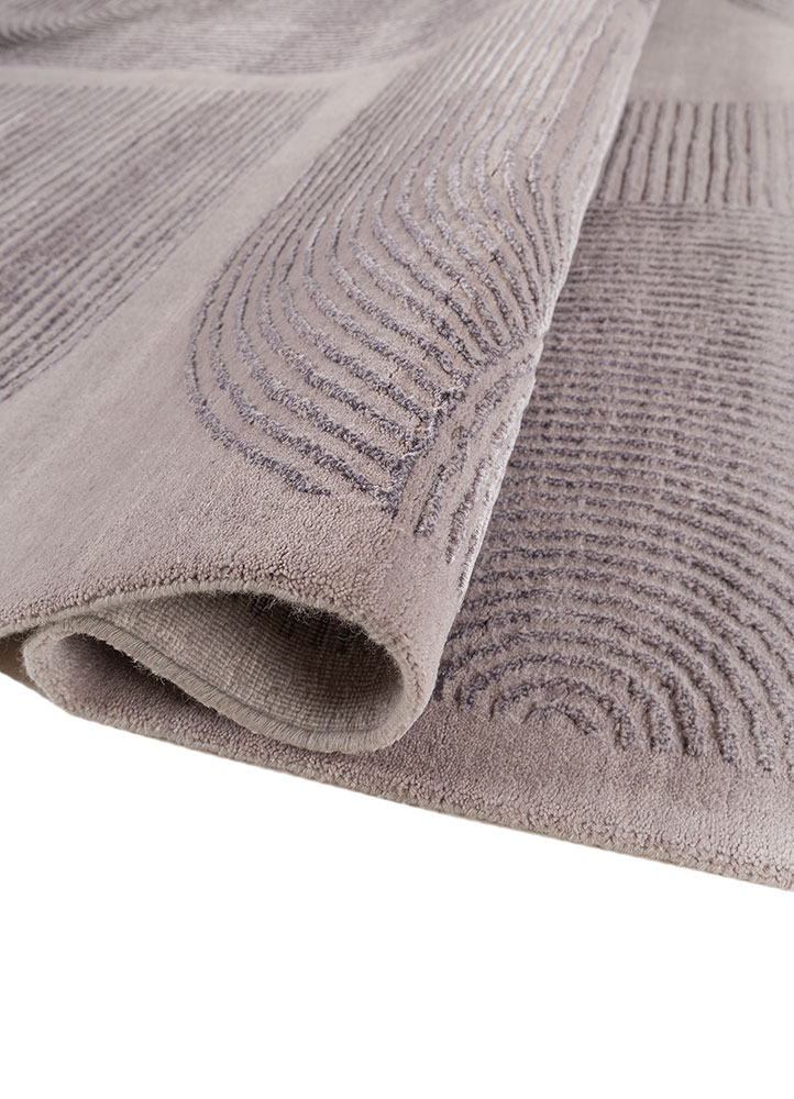 unfold by kavi red and orange wool and bamboo silk hand knotted Rug - FloorShot