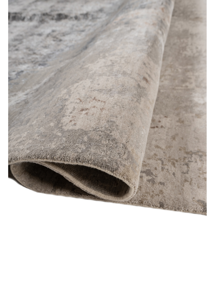chaos theory by kavi ivory wool and bamboo silk hand knotted Rug - FloorShot