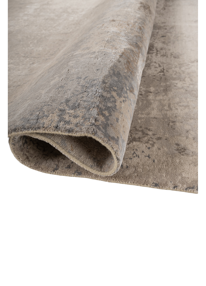 chaos theory by kavi ivory wool and bamboo silk hand knotted Rug - FloorShot