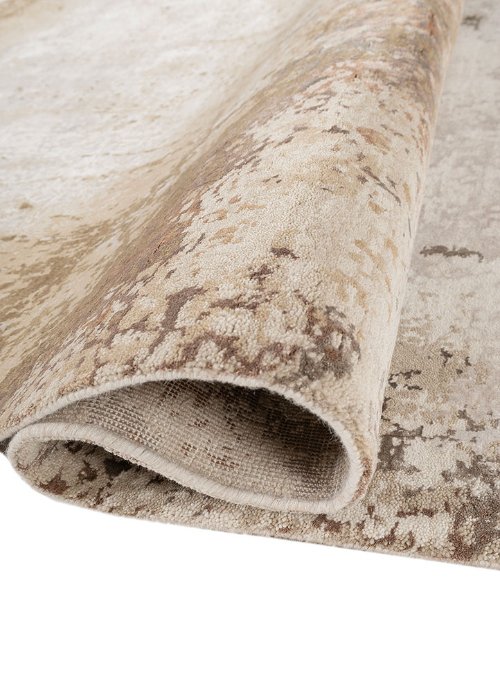 chaos theory by kavi ivory wool and bamboo silk hand knotted Rug - FloorShot