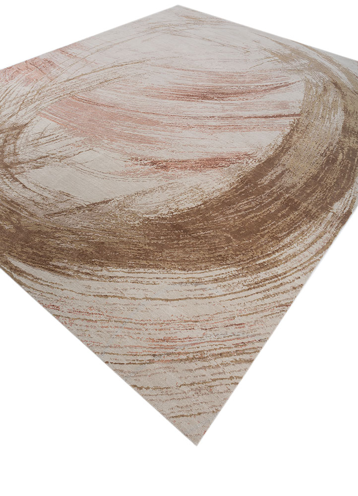 free verse by kavi ivory wool and bamboo silk hand knotted Rug - FloorShot