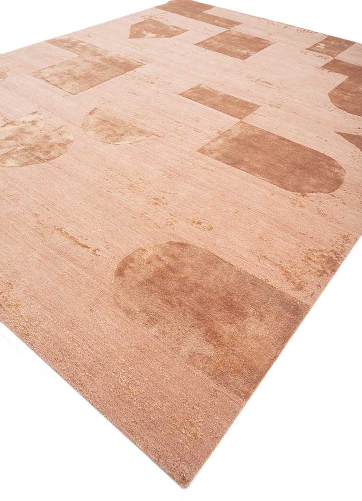 unfold by kavi red and orange wool and bamboo silk hand knotted Rug - FloorShot