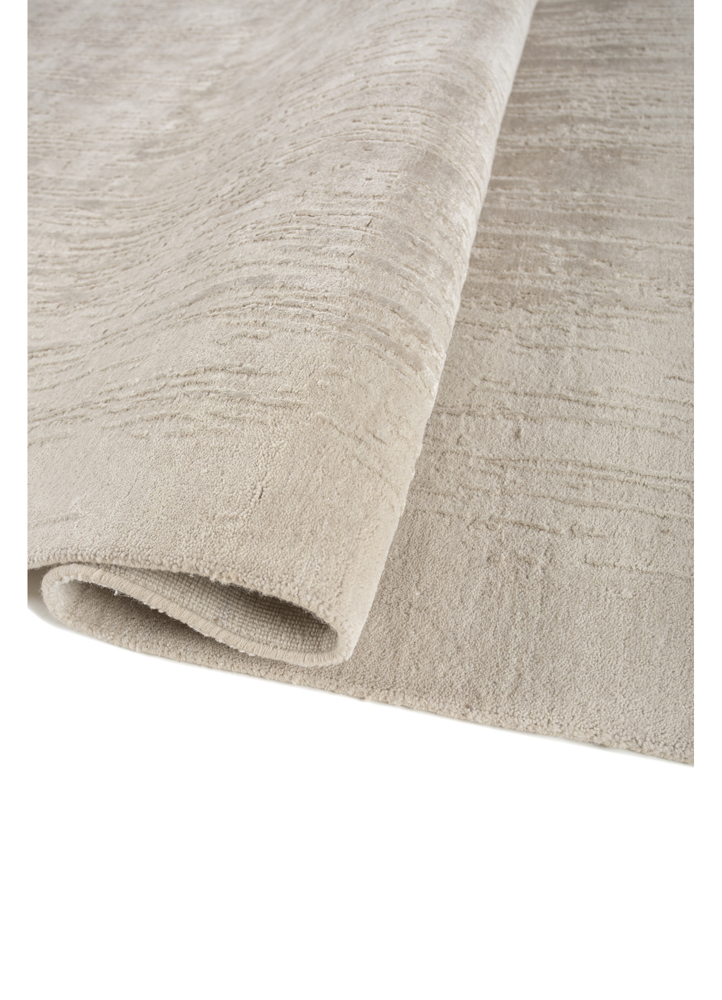 free verse by kavi ivory wool and bamboo silk hand knotted Rug - FloorShot