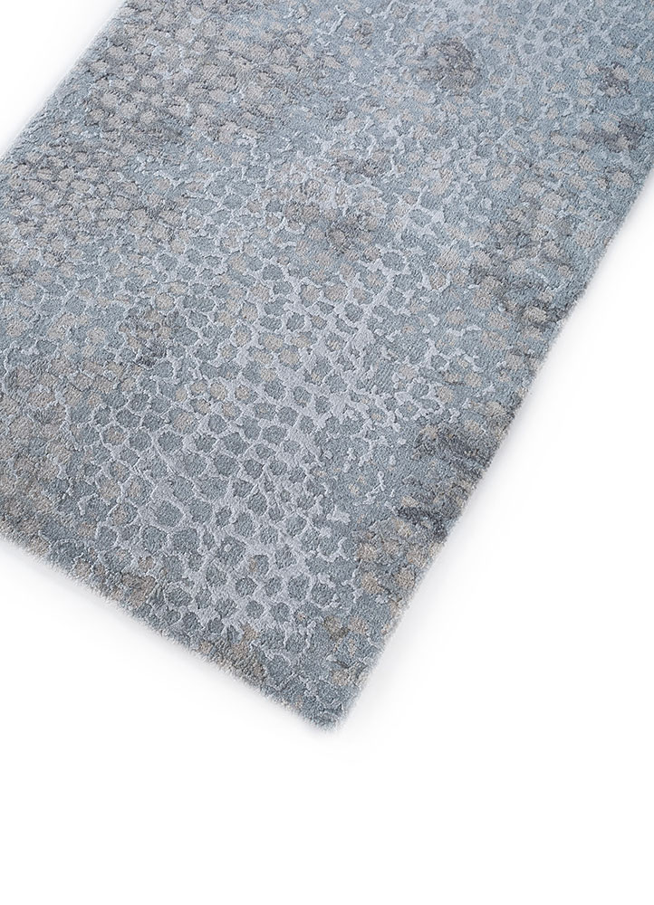 chaos theory by kavi grey and black wool and bamboo silk hand knotted Rug - FloorShot