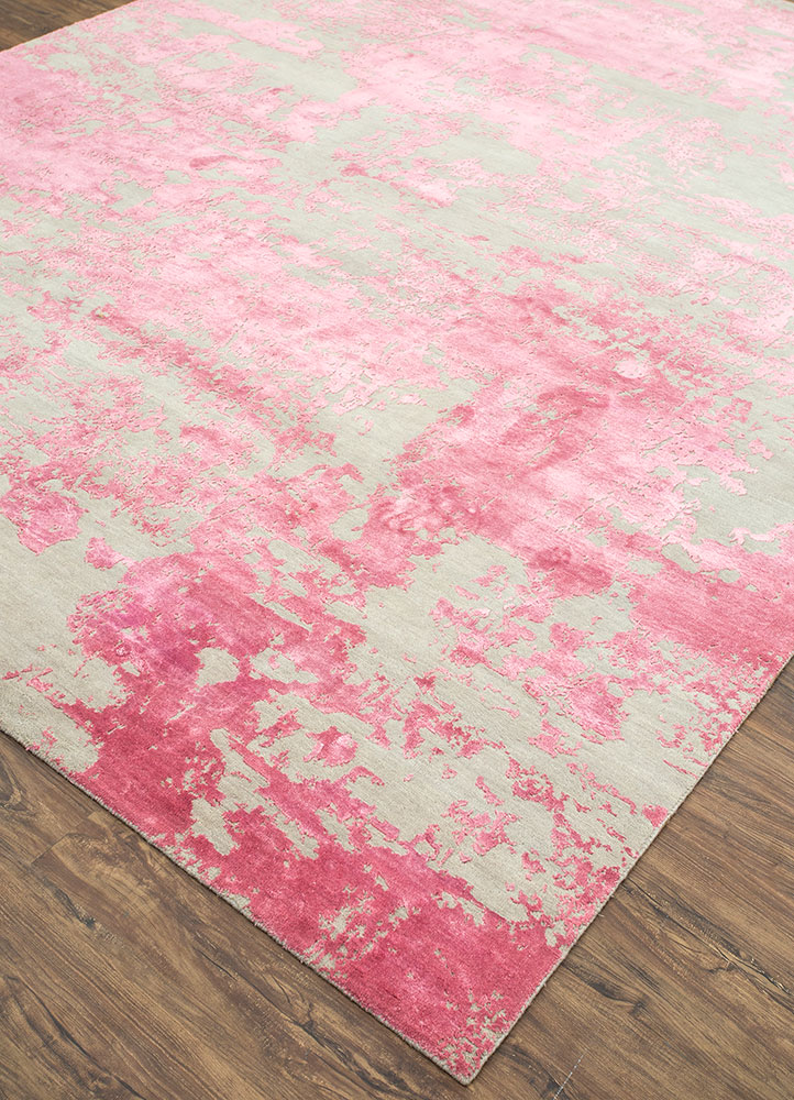 project error by kavi grey and black wool and bamboo silk hand knotted Rug - FloorShot