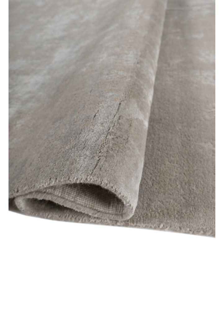 project error by kavi grey and black wool and bamboo silk hand knotted Rug - FloorShot