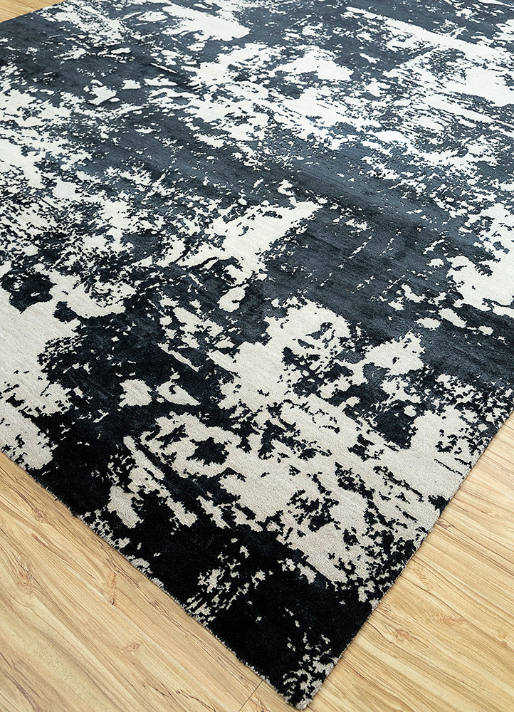 project error by kavi ivory wool and bamboo silk hand knotted Rug - FloorShot