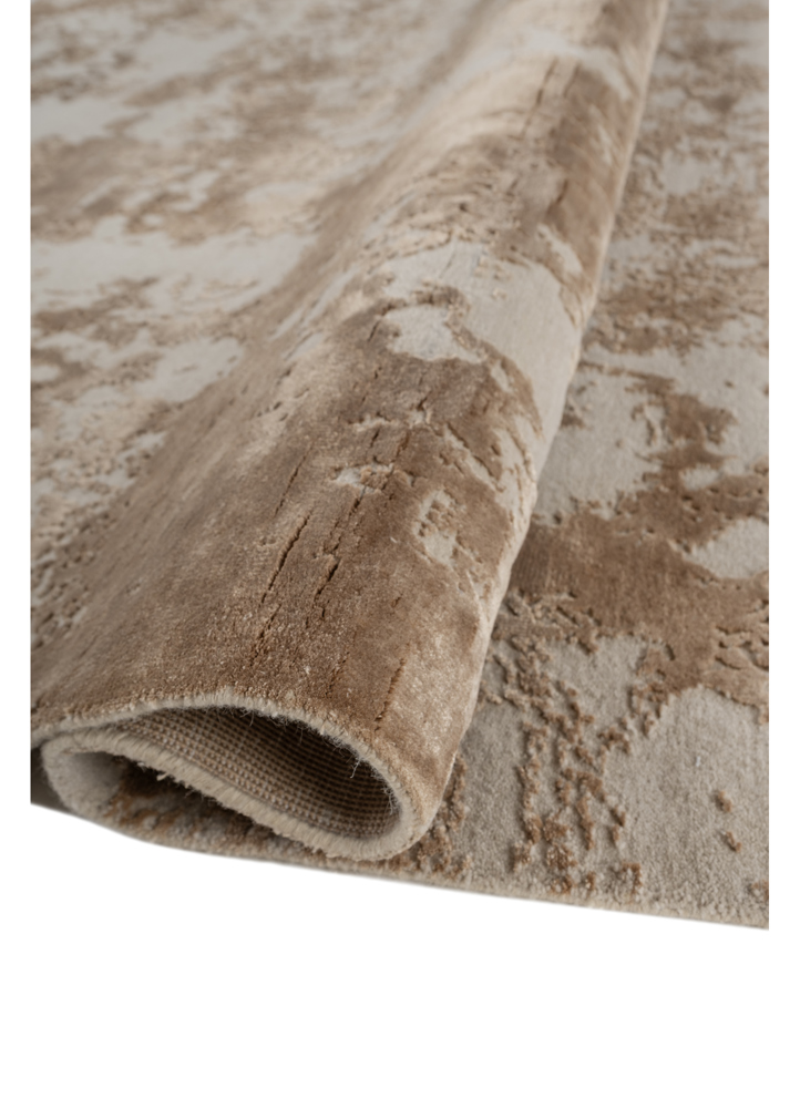 project error by kavi ivory wool and bamboo silk hand knotted Rug - FloorShot