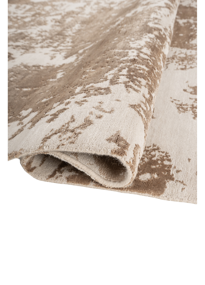 project error by kavi ivory wool and bamboo silk hand knotted Rug - FloorShot