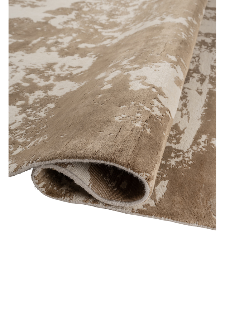 project error by kavi ivory wool and bamboo silk hand knotted Rug - FloorShot