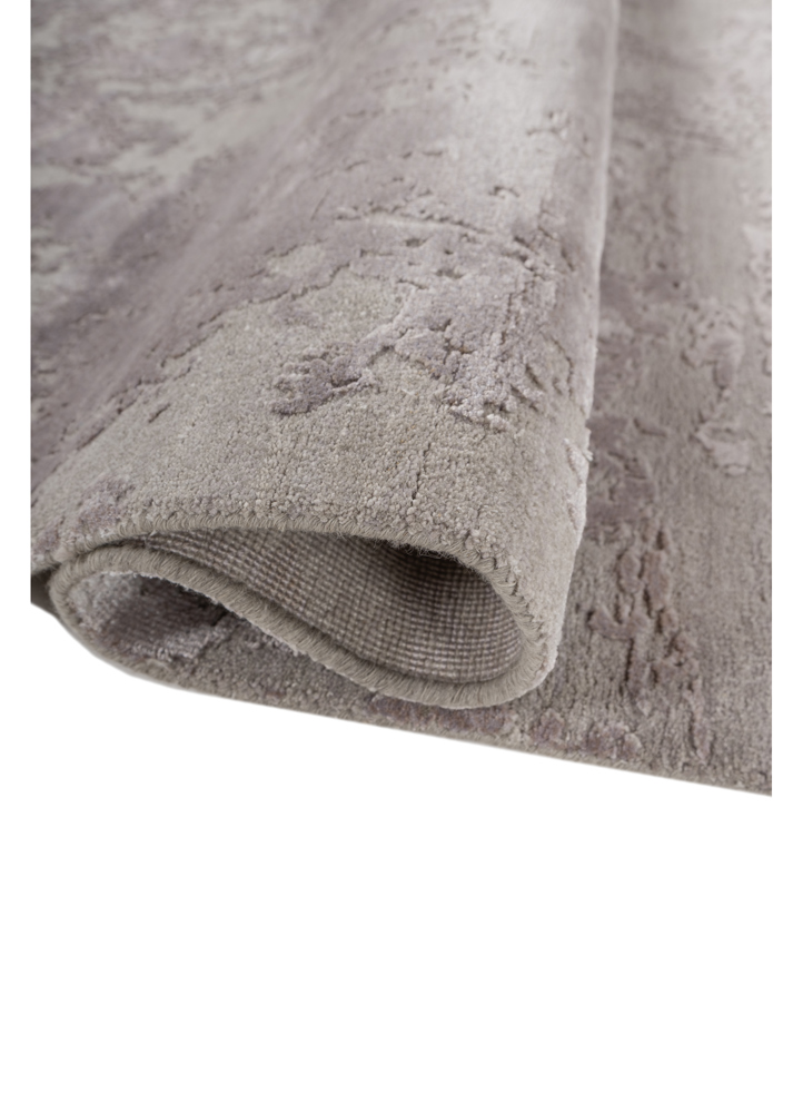 project error by kavi pink and purple wool and bamboo silk hand knotted Rug - FloorShot