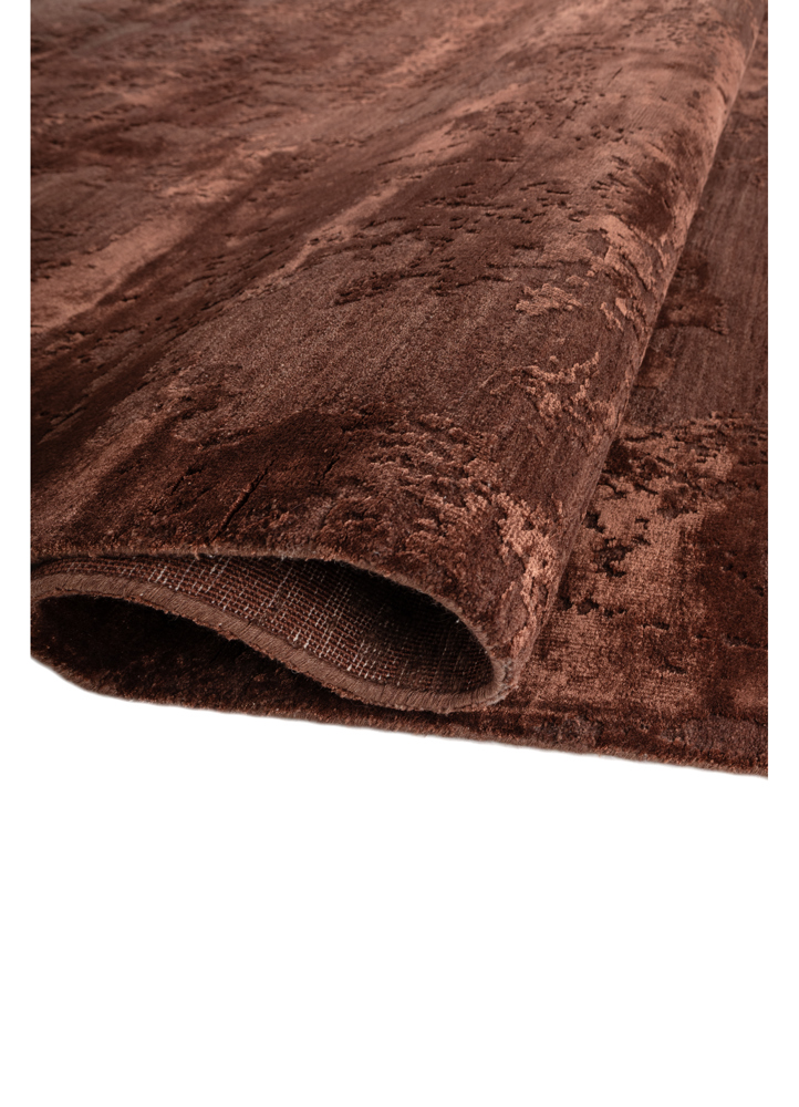 project error by kavi red and orange wool and bamboo silk hand knotted Rug - FloorShot