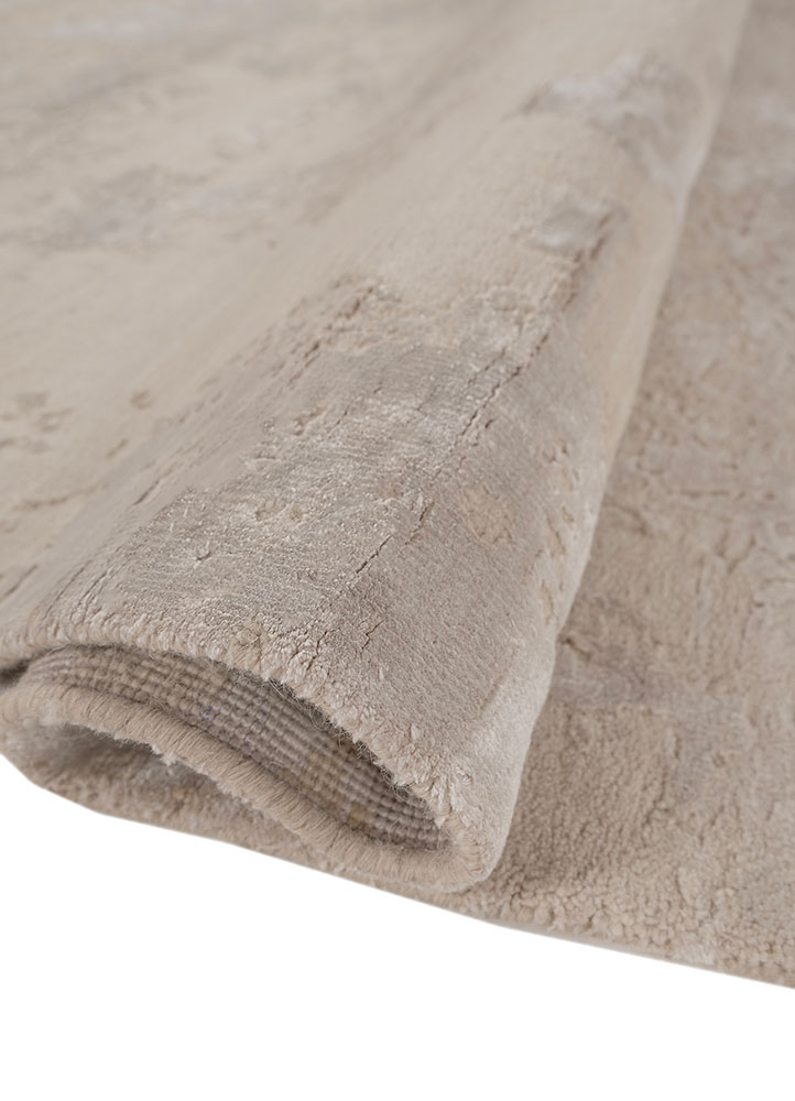 project error by kavi ivory wool and bamboo silk hand knotted Rug - FloorShot