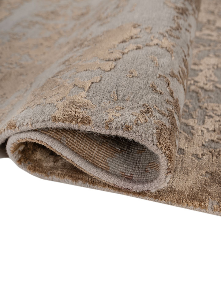 project error by kavi grey and black wool and bamboo silk hand knotted Rug - FloorShot