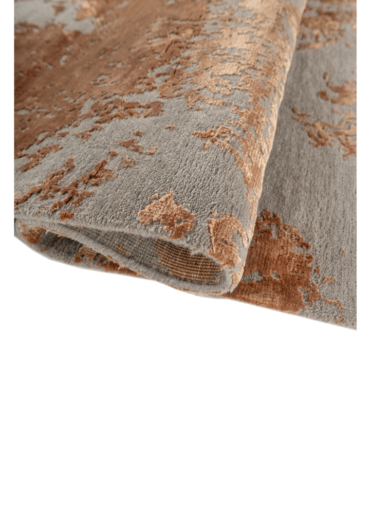 project error by kavi grey and black wool and bamboo silk hand knotted Rug - FloorShot