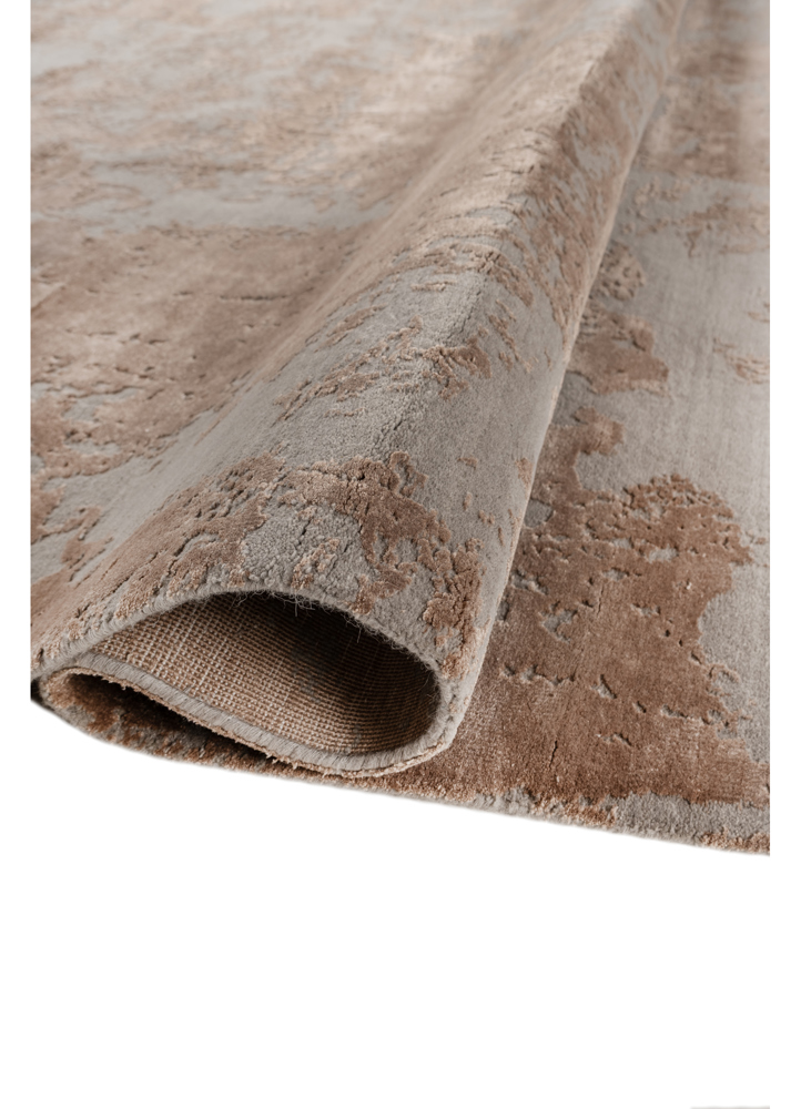 project error by kavi grey and black wool and bamboo silk hand knotted Rug - FloorShot