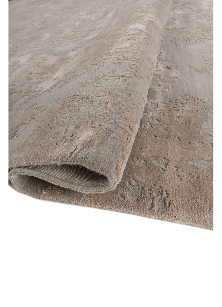 project error by kavi grey and black wool and bamboo silk hand knotted Rug - FloorShot