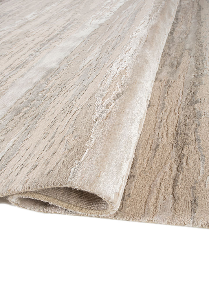 chaos theory by kavi grey and black wool and bamboo silk hand knotted Rug - FloorShot