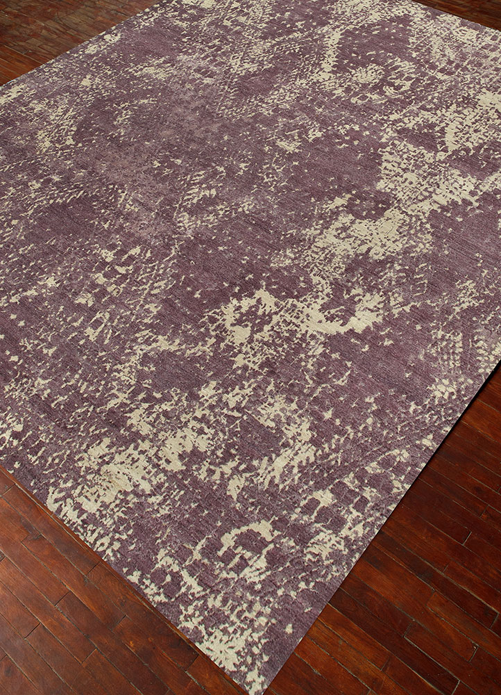 project error by kavi ivory wool and bamboo silk hand knotted Rug - FloorShot