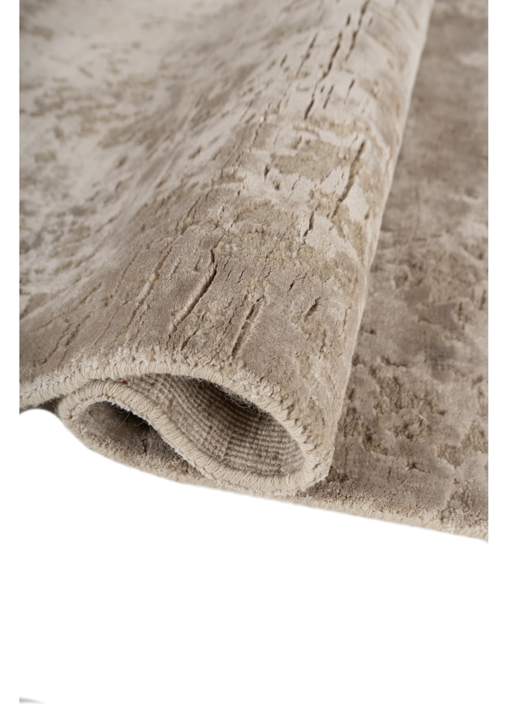 project error by kavi ivory wool and bamboo silk hand knotted Rug - FloorShot