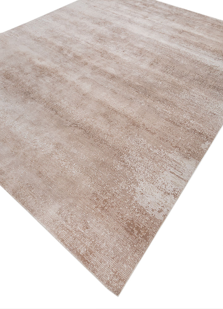 afterglow by kavi ivory wool and bamboo silk hand knotted Rug - FloorShot