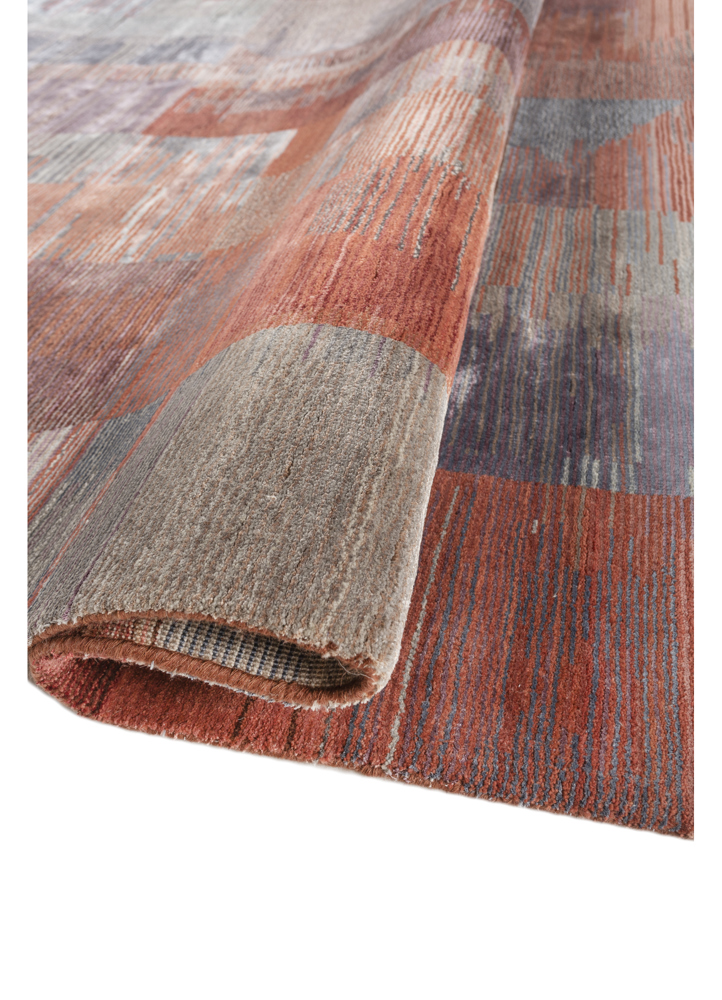 aakar by kavi grey and black wool and bamboo silk hand knotted Rug - FloorShot