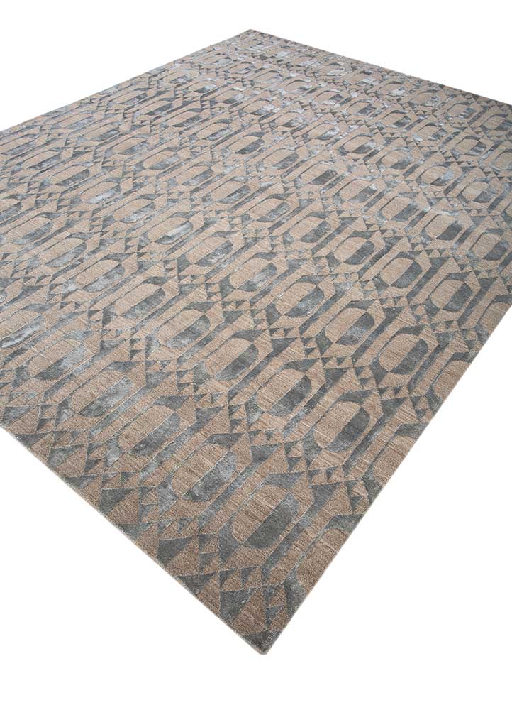project error by kavi ivory wool and bamboo silk hand knotted Rug - FloorShot