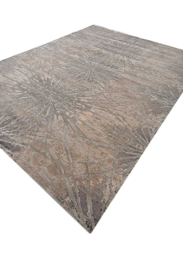 chaos theory by kavi ivory wool and bamboo silk hand knotted Rug - FloorShot