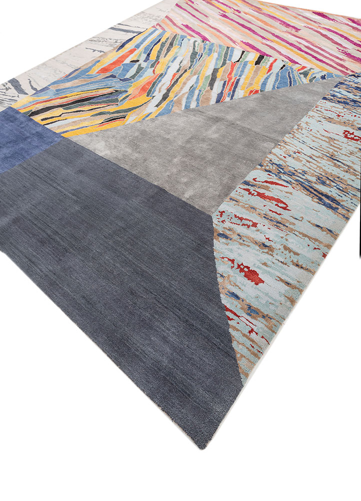aakar by kavi ivory wool and bamboo silk hand knotted Rug - FloorShot