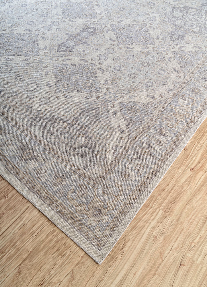 erbe ivory wool hand knotted Rug - FloorShot