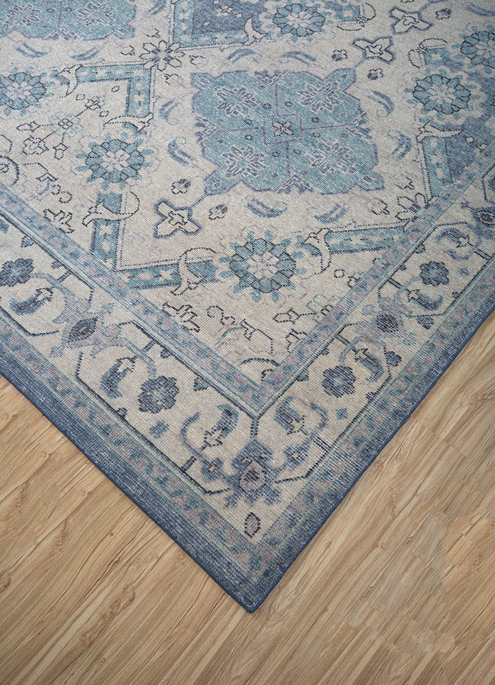 erbe grey and black wool hand knotted Rug - FloorShot