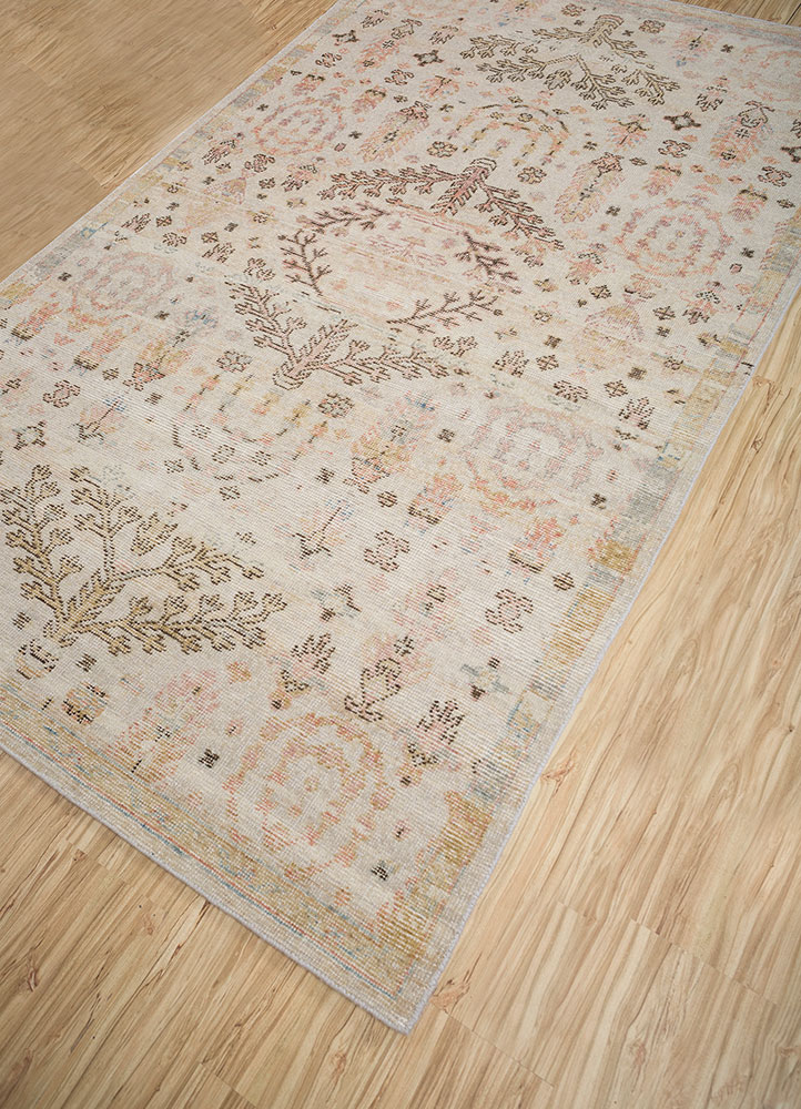 erbe ivory wool hand knotted Rug - FloorShot