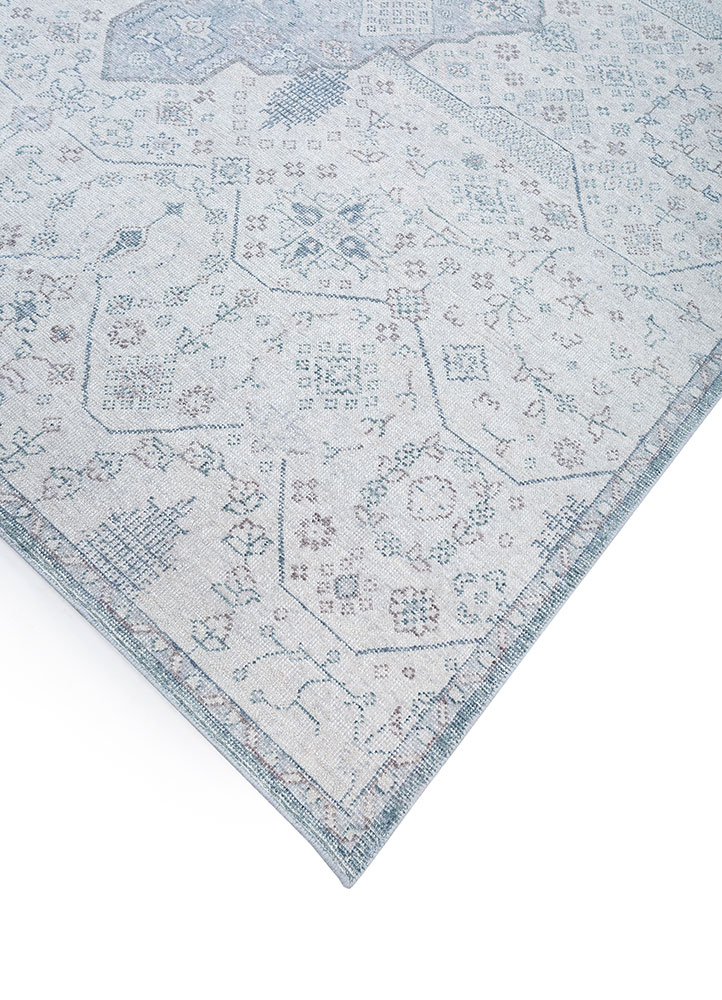 erbe blue wool hand knotted Rug - FloorShot