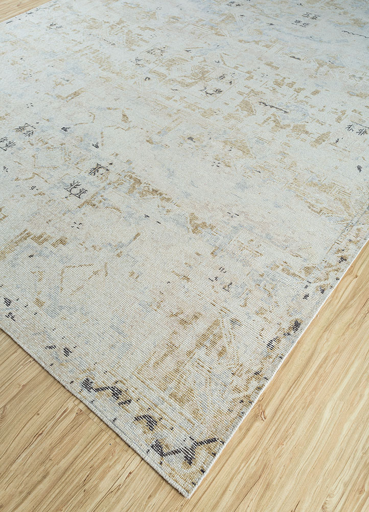 erbe ivory wool hand knotted Rug - FloorShot