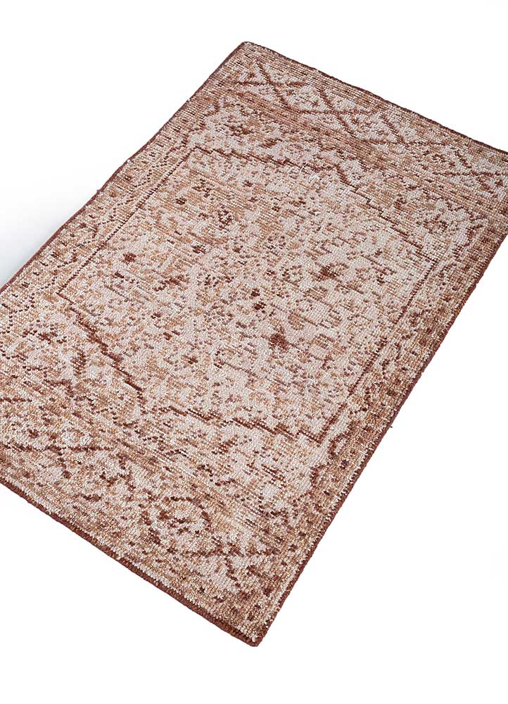 erbe red and orange wool hand knotted Rug - FloorShot