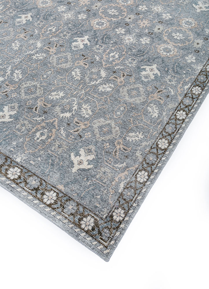 erbe grey and black wool hand knotted Rug - FloorShot