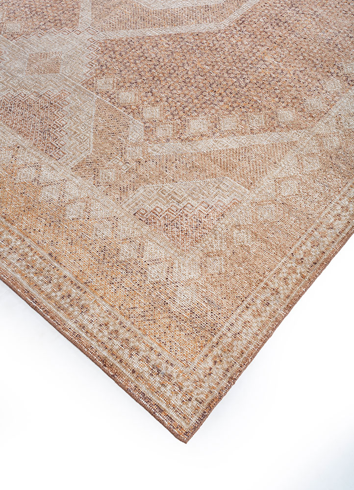 erbe beige and brown wool hand knotted Rug - FloorShot