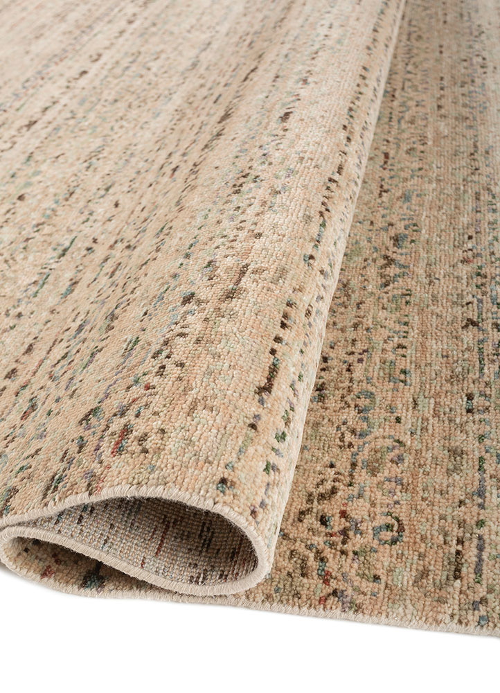 erbe beige and brown wool hand knotted Rug - FloorShot