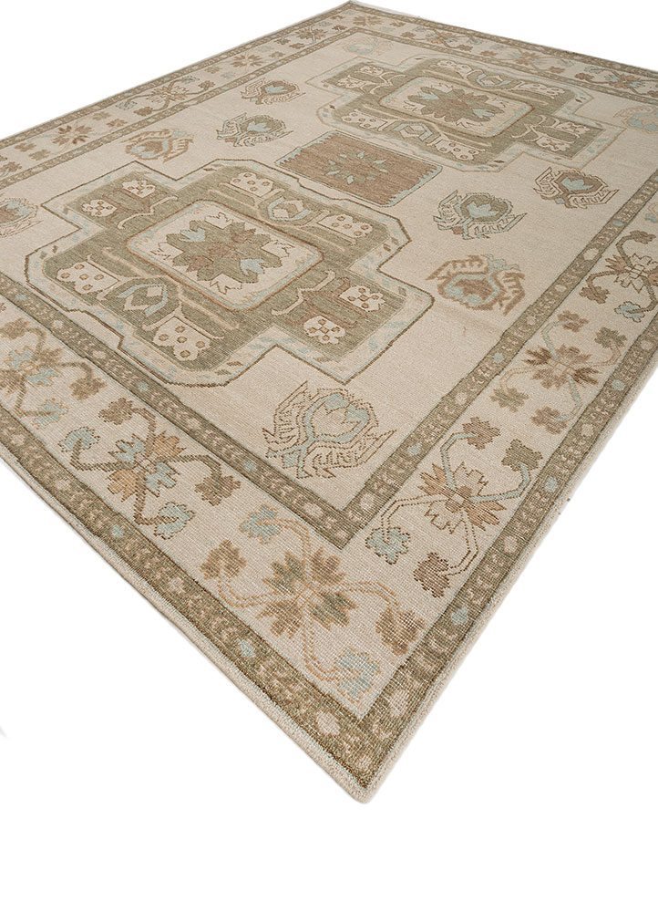 erbe ivory wool hand knotted Rug - FloorShot