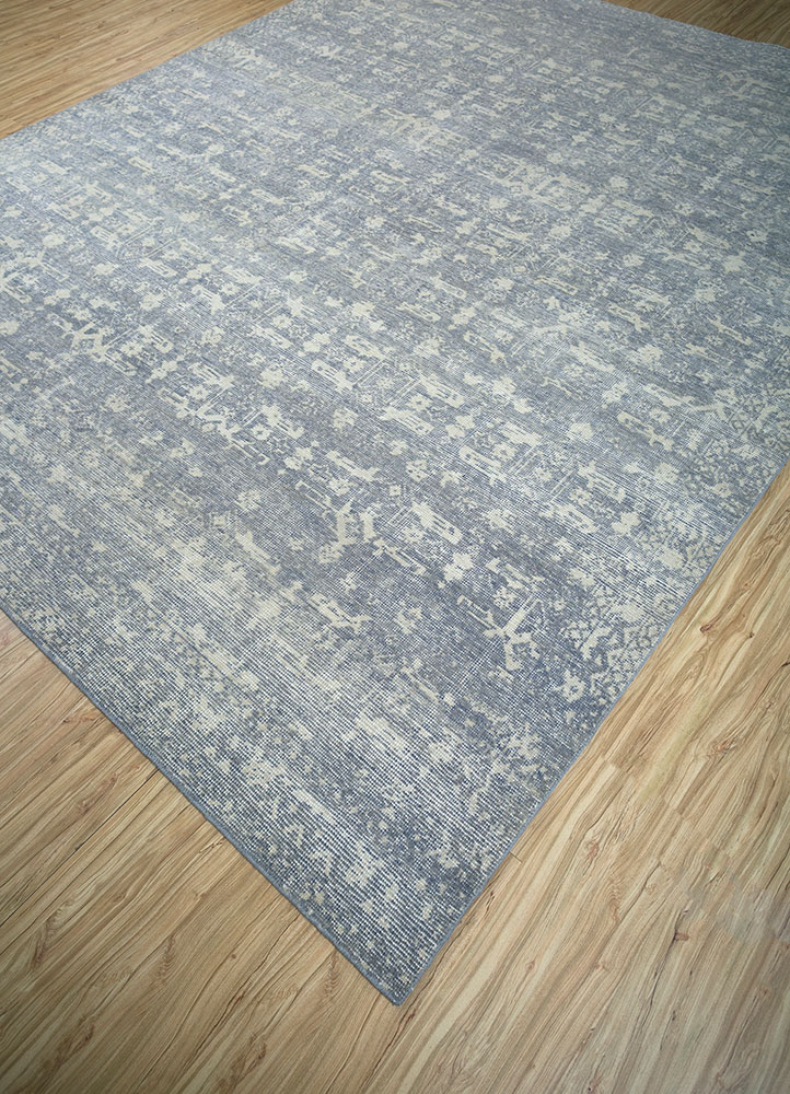 erbe blue wool hand knotted Rug - FloorShot